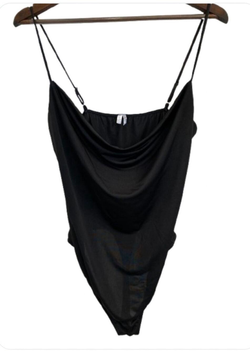 NWOT Out From Under Black Cowl Neck Body Suit - Size L
